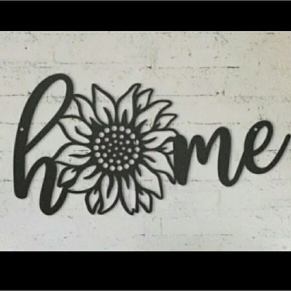Metal H🌻ME Wall Decor Sign with Sunflower Graphic - Picture 1 of 3